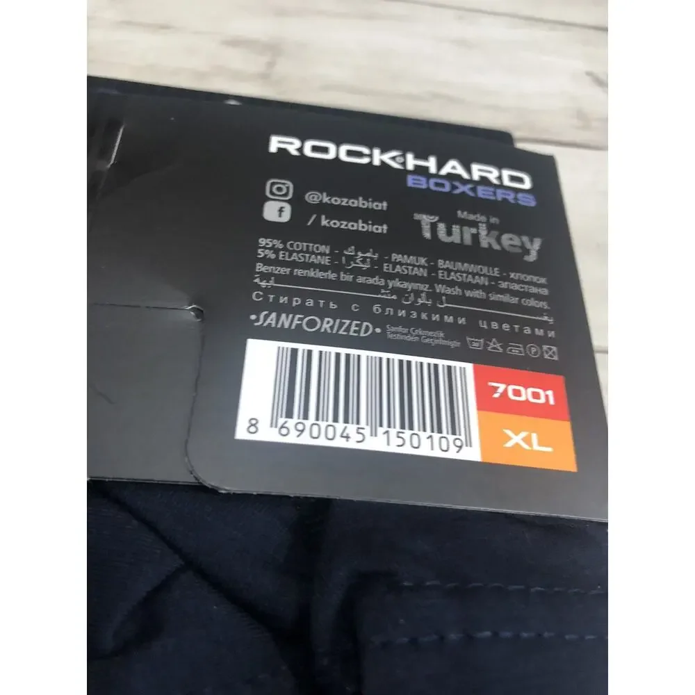 Rock Hard Boxer Trunks Mens Medium Briefs Black Cotton 6 Pack A2